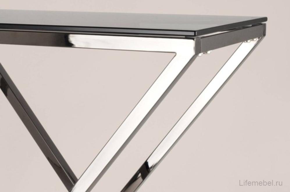 Консоль Президиум стекло smoke / сталь темный хром