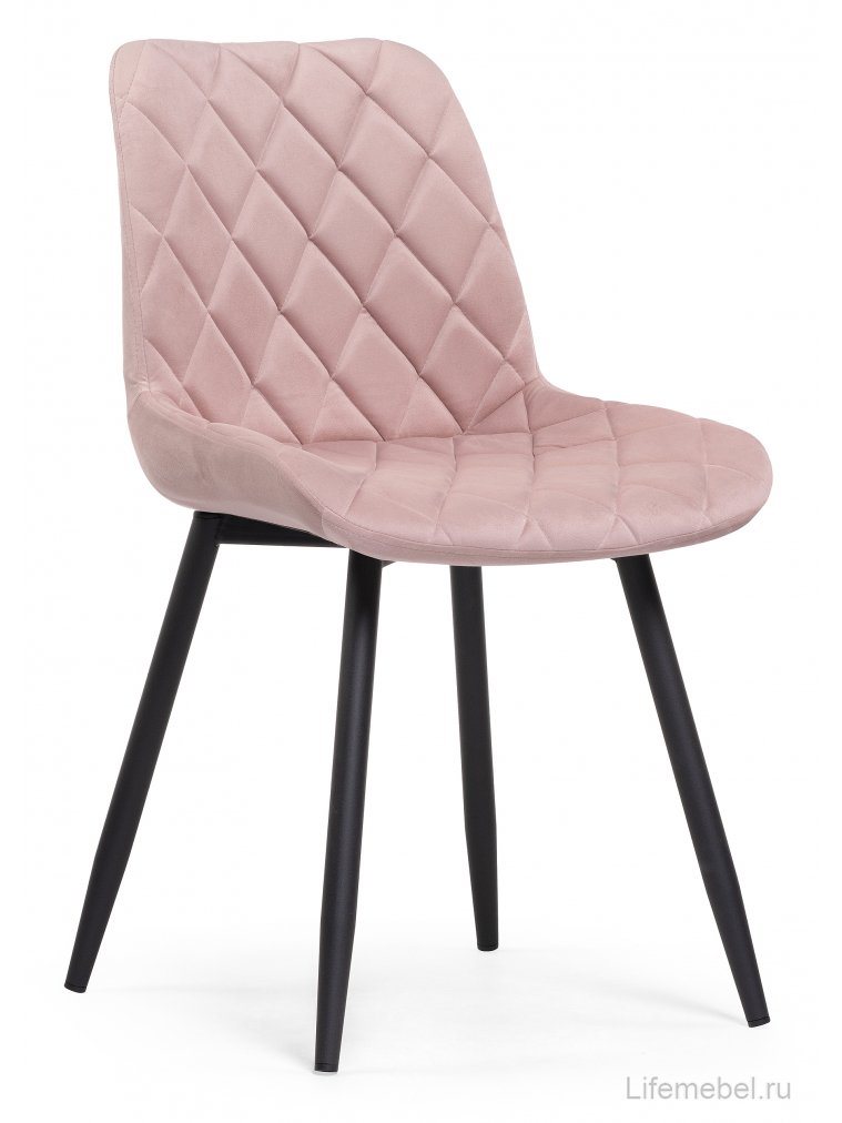 Комплект из "МР Стул Баодин К б/к розовый (velutto 37) / черный каркас , 4 шт"