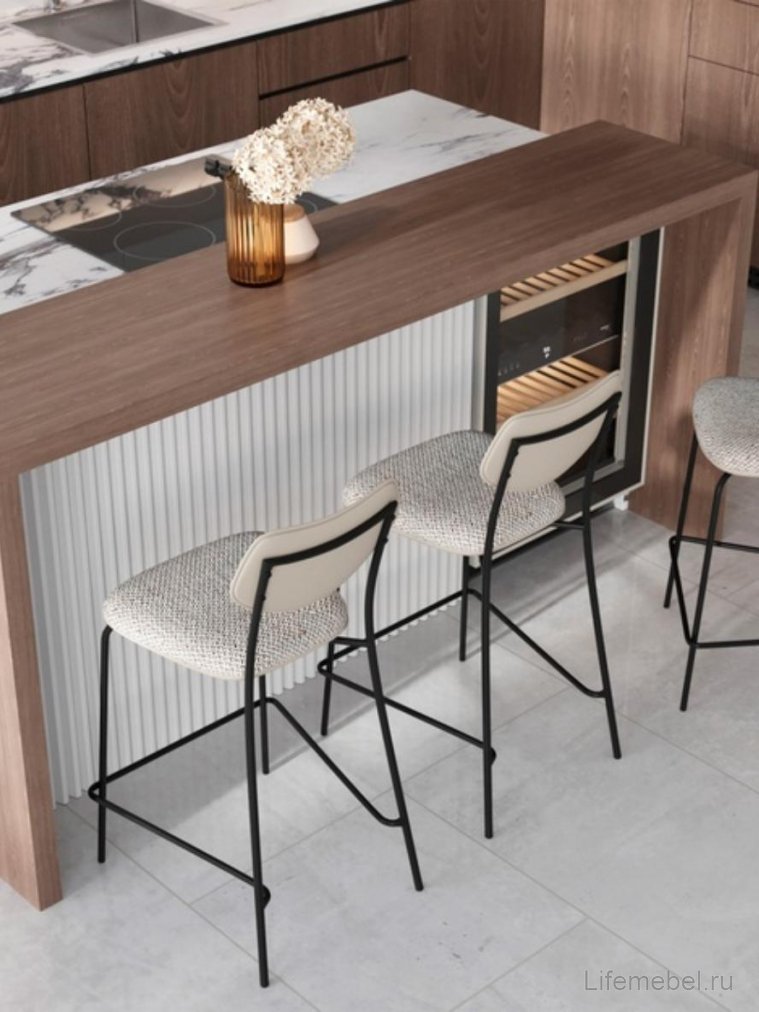 Полубарный стул Элси серый