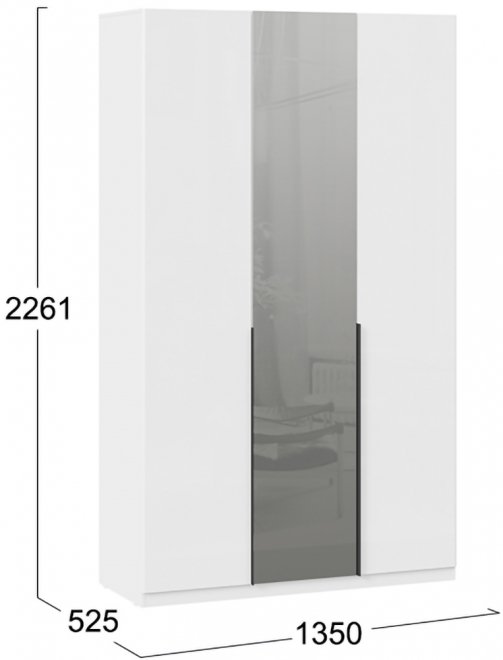 Шкаф Тесса белый жемчуг / белый глянец