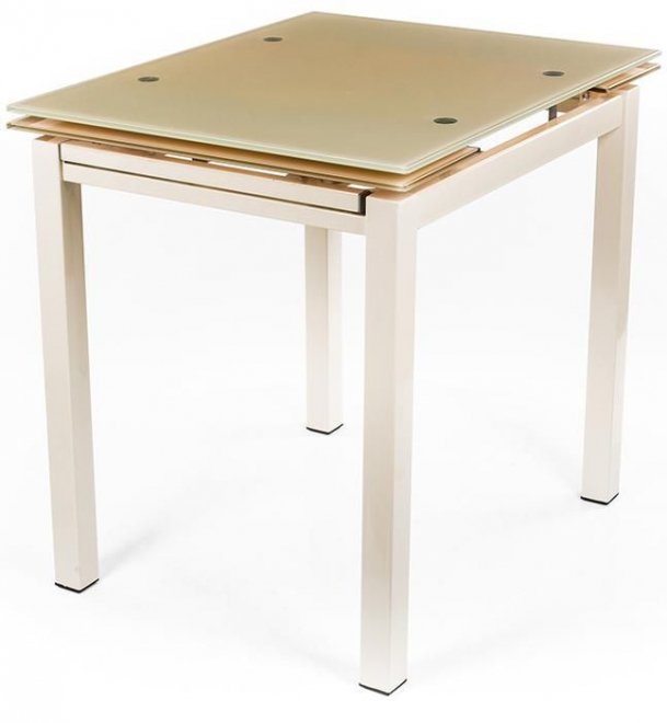 Стол раскладной ТВ017-13 арт.1157БР904 бежевый стекло