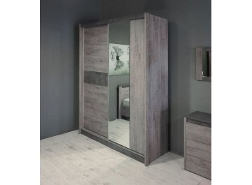 Шкаф для одежды Денвер риббек серый / камень темный