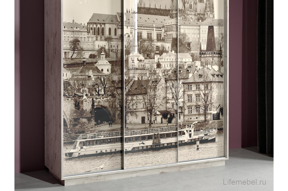 Шкаф-купе Леон-2 1770 Прага дуб бонифаций