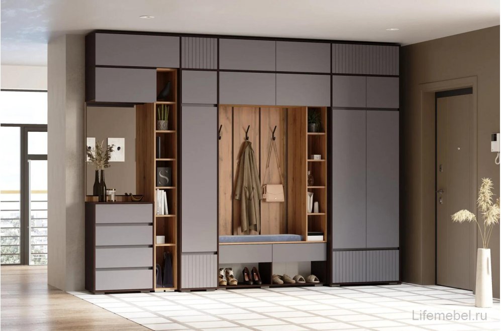 Навесной шкаф Роут 1 венге / графит софт