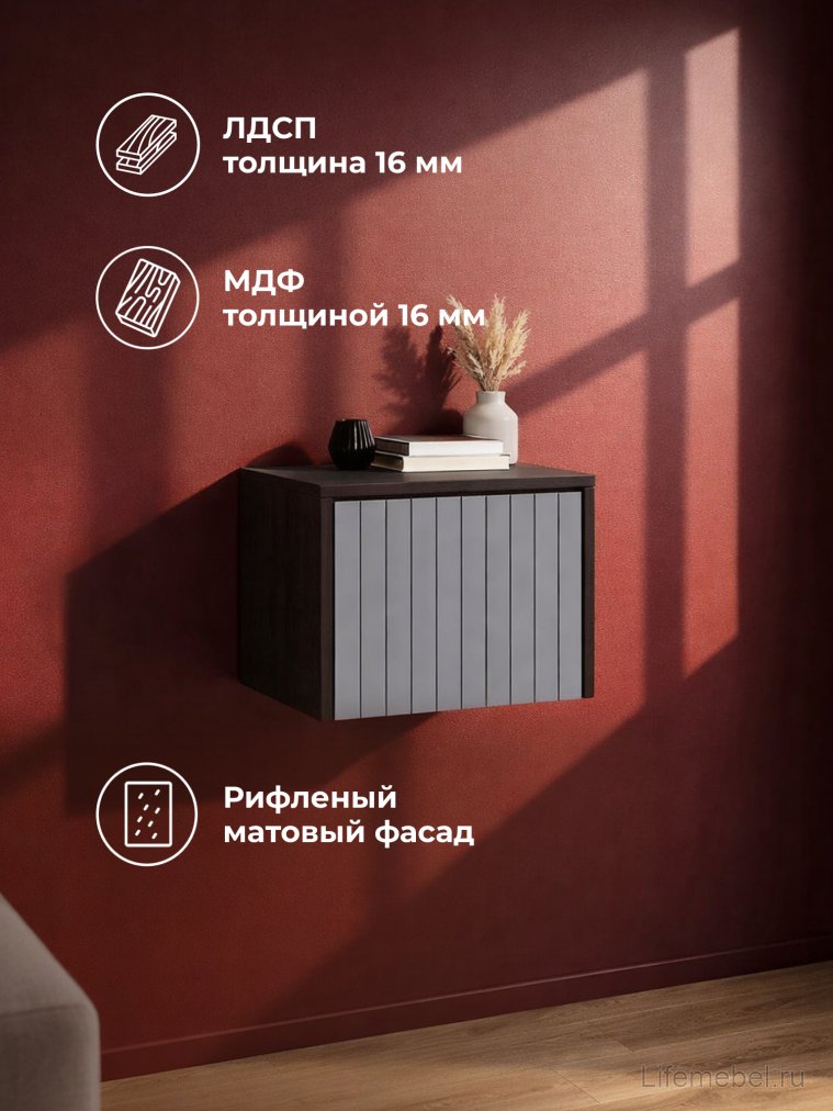 Навесной шкаф Роут 3 венге / графит софт