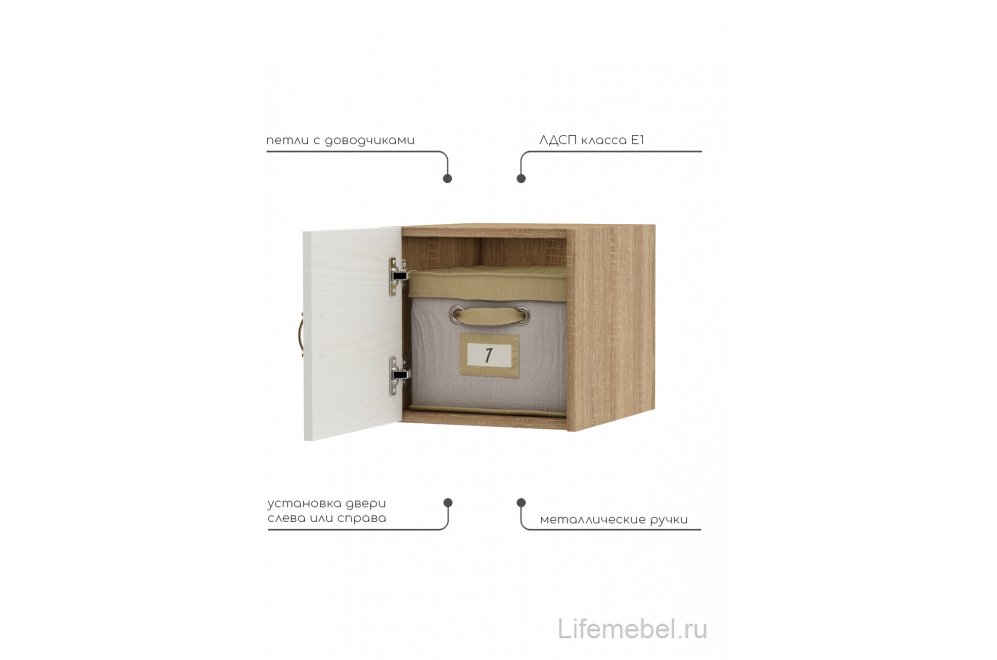 Шкаф навесной Август-1 дуб сонома / белый