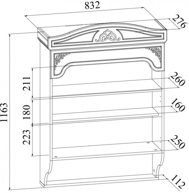 Шкаф навесной Ассоль АС-14 белое дерево
