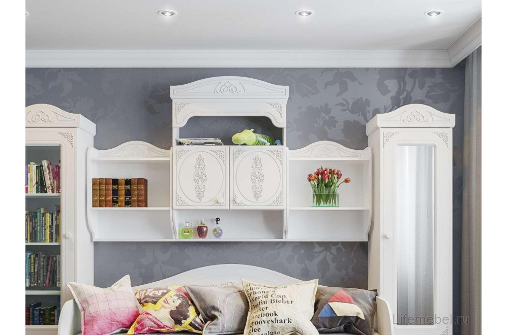 Шкаф навесной Ассоль АС-14 белое дерево