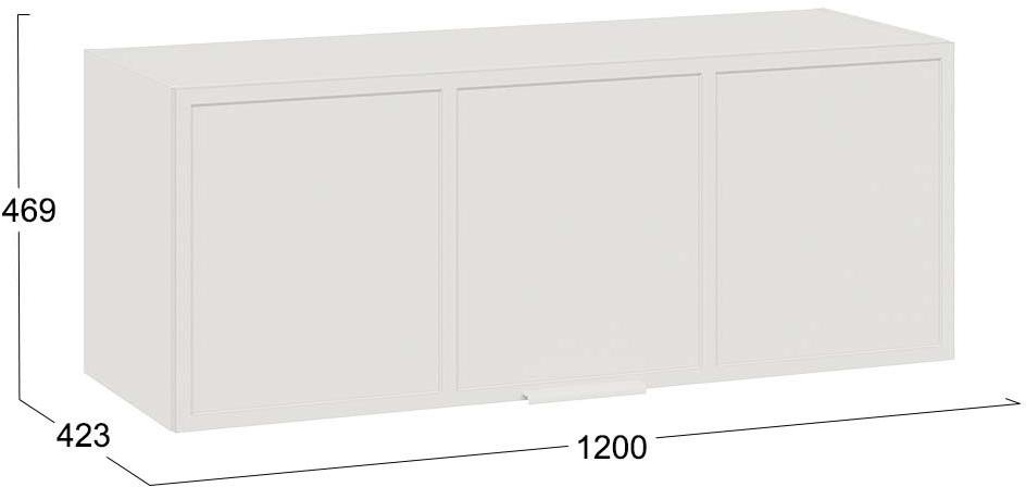 Шкаф навесной Стелла белый холст / белый жемчуг