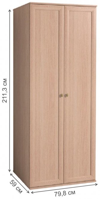 Шкаф для одежды 1 Милана дуб отбеленный