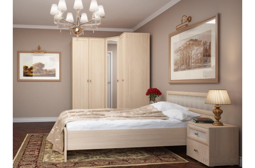 Шкаф для одежды 1 Милана дуб отбеленный