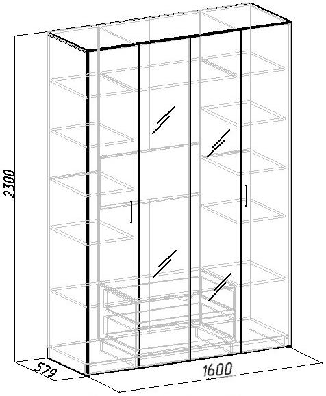 Шкаф для одежды и белья 555 венге