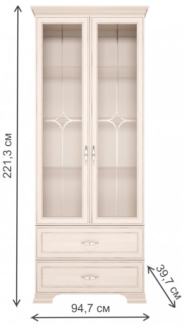 Шкаф для посуды Венеция 16 бодега светлый