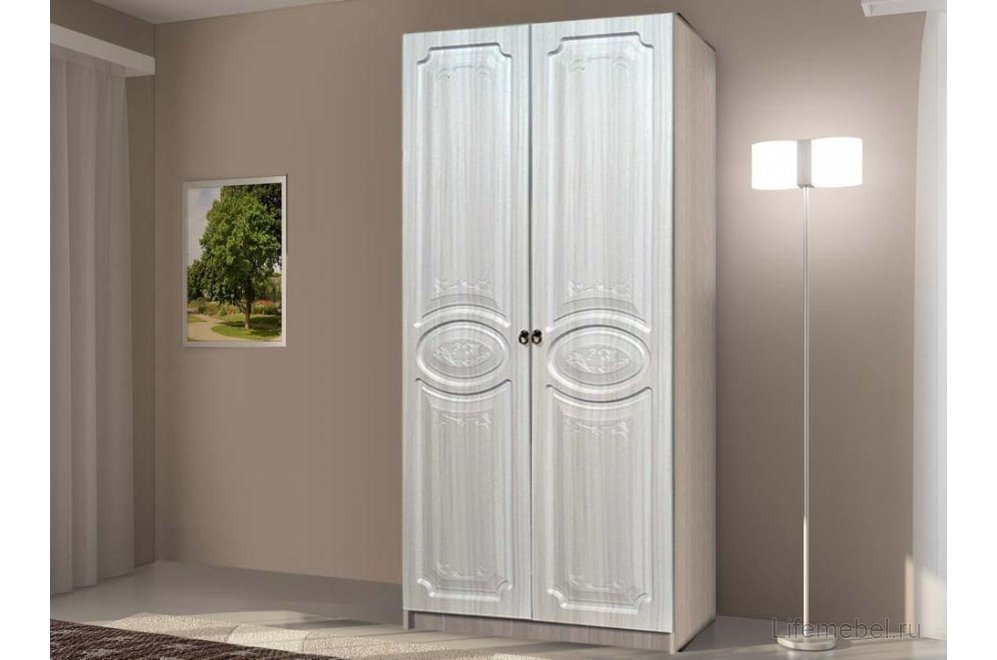 Шкаф двухдверный Кэт — 6 бодега / сандал белый