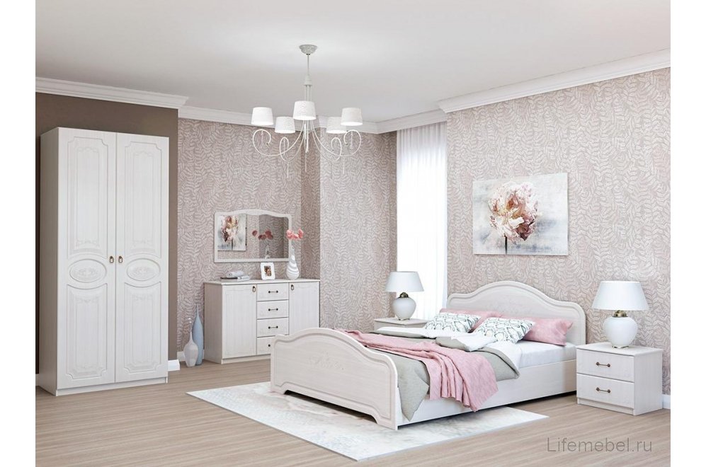 Шкаф двухдверный Кэт — 6 бодега / сандал белый