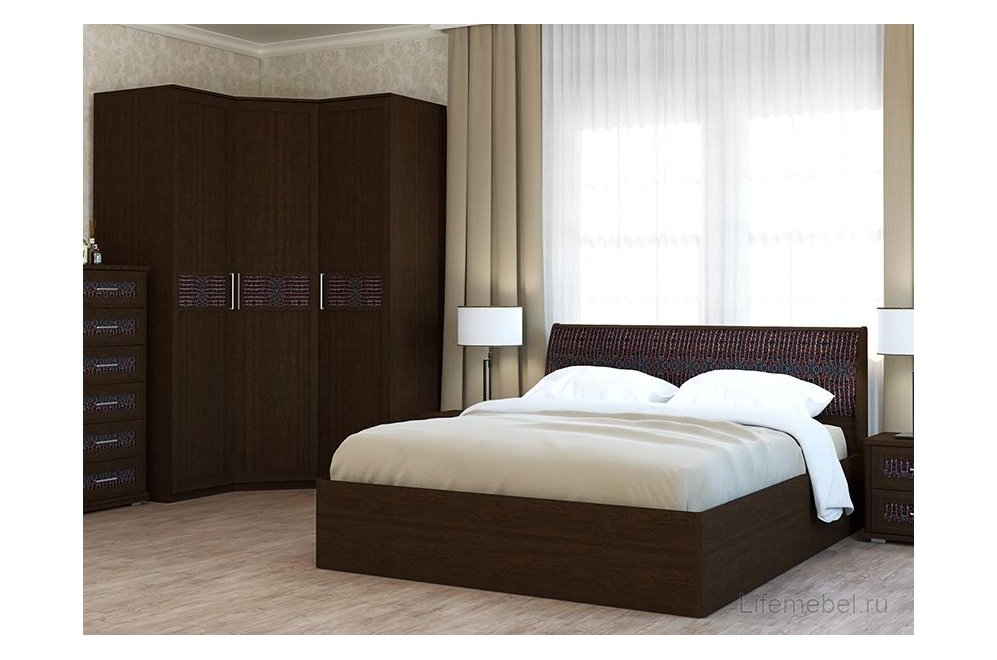 Шкаф-пенал Кэт - 4 венге / caiman темный