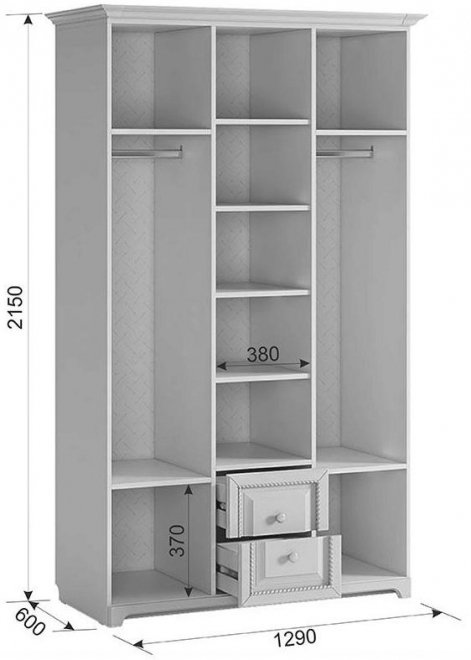 Шкаф трехдверный Белла белый / джелато софт