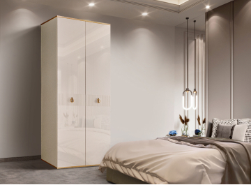 Шкаф для одежды Rimini Solo слоновая кость / золото