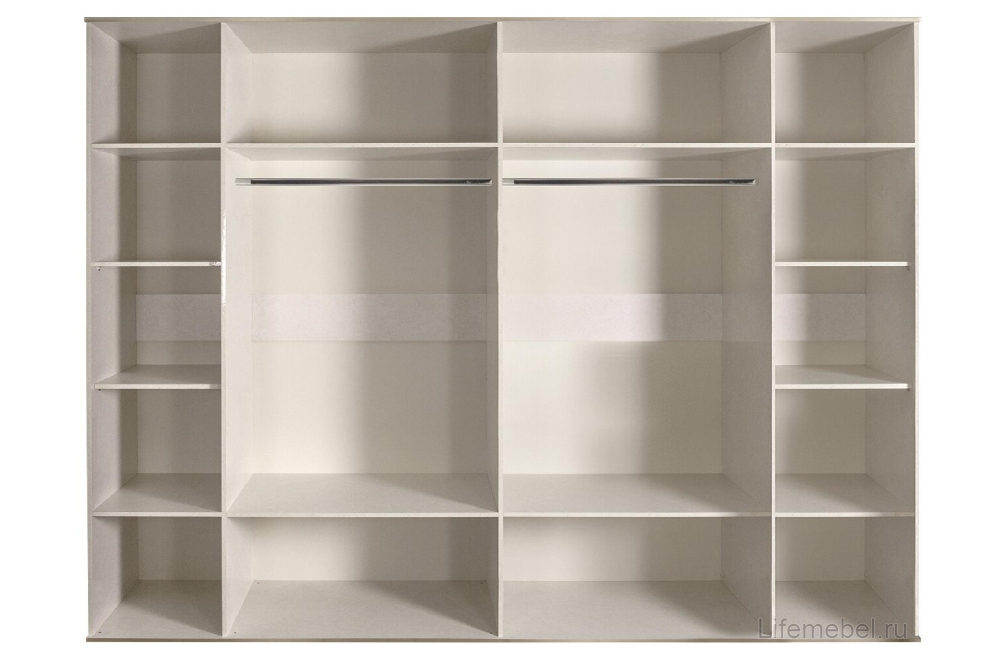 Шкаф Rimini Б272-6 с зеркалами белый / серебро