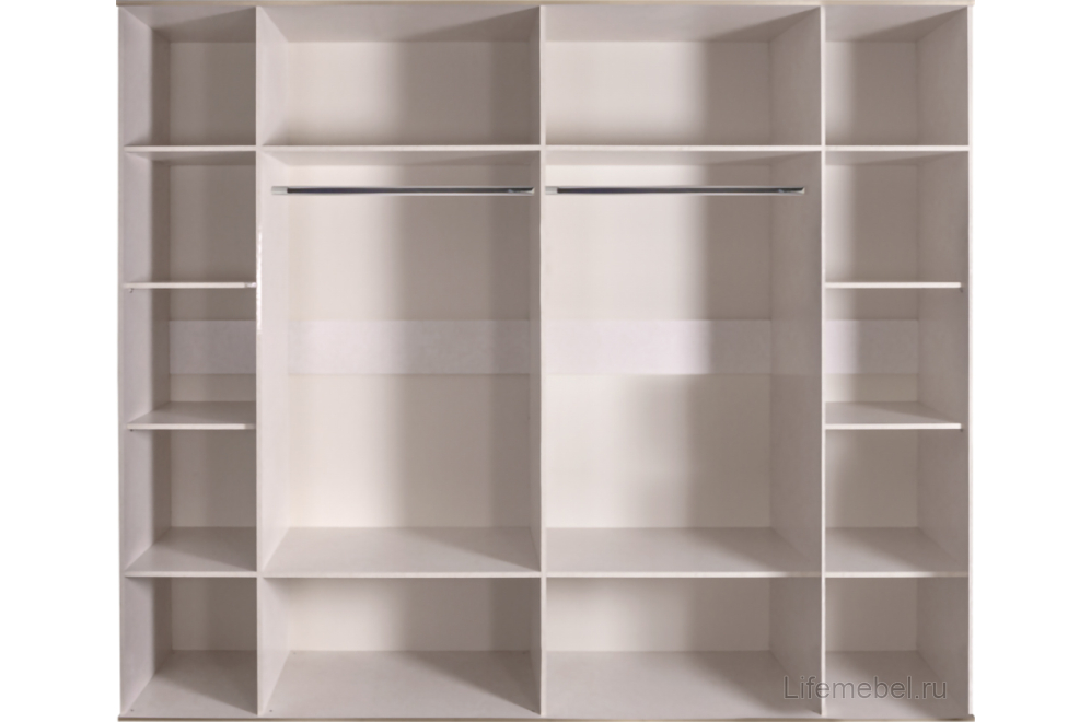 Шкаф Rimini Solo 6-ти дверный с зеркалами беж / серебро