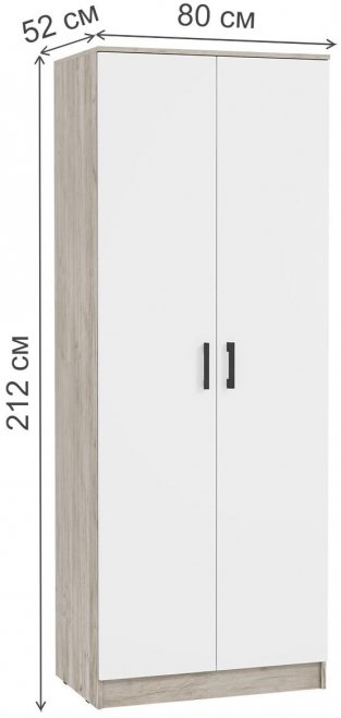 Шкаф Ронда ШК-20 дуб крафт серый / белый