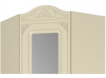 Шкаф угловой Ассоль плюс АС-522К с короной и зеркалом левый ваниль