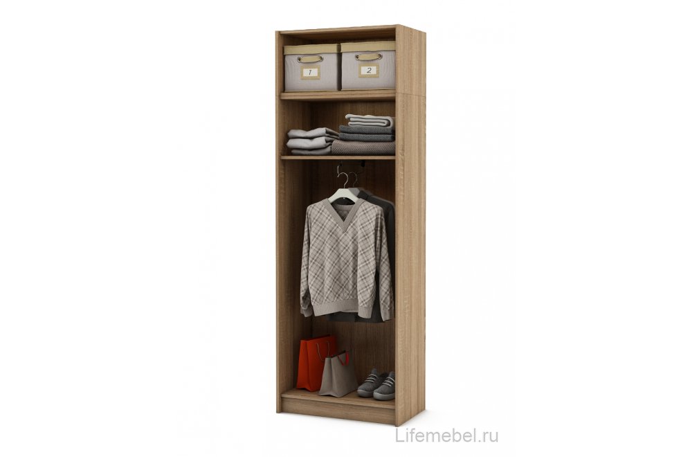 Шкаф Август-3 платяной с антресолью дуб сонома