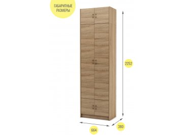 Платяной шкаф Август-6 платяной с антресолью дуб сонома