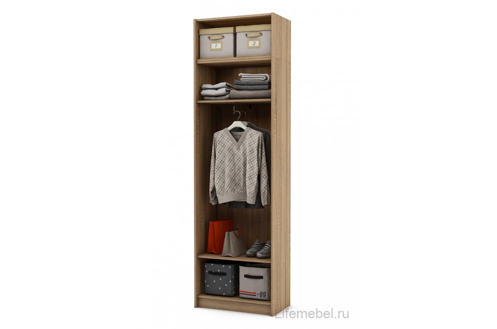 Шкаф Август-6 платяной с антресолью дуб сонома