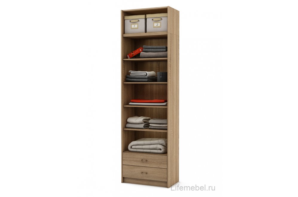 Шкаф Август-8 бельевой с антресолью дуб сонома
