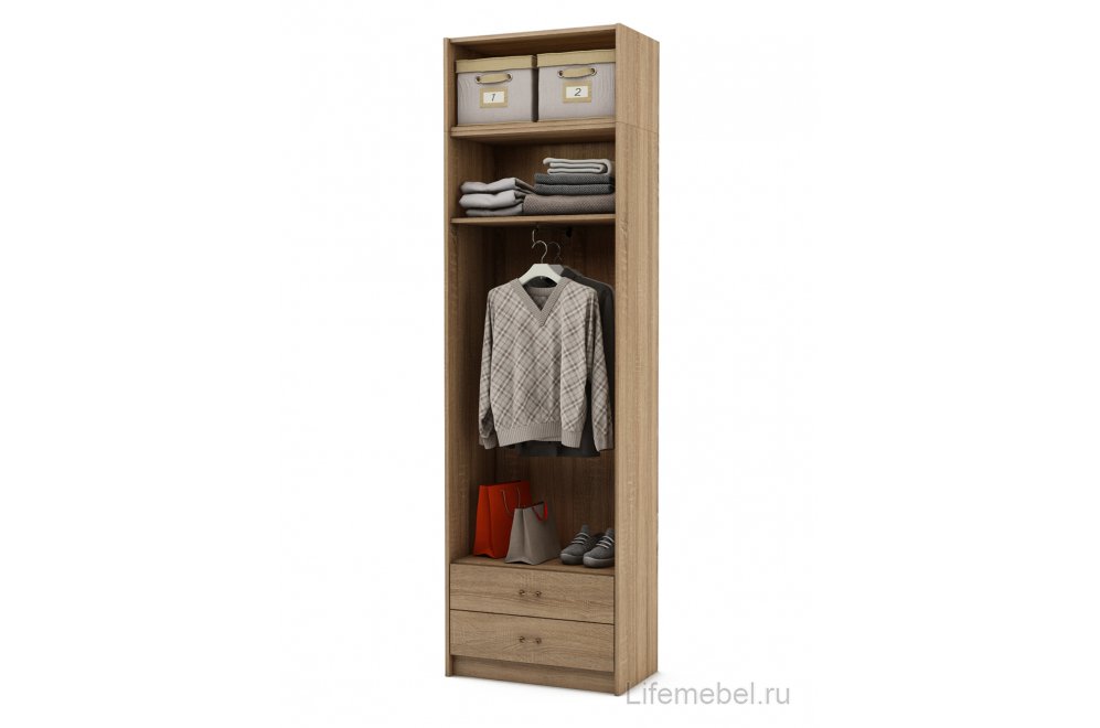Шкаф Август-9 платяной с антресолью дуб сонома