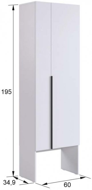 Шкаф Баско L600 белое дерево