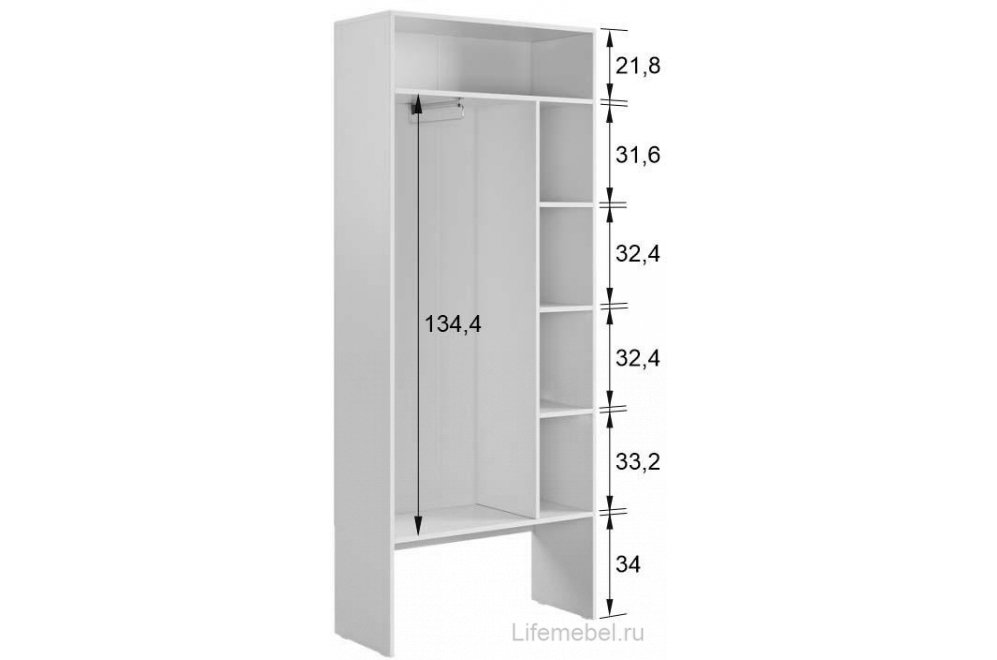 Шкаф Баско L800 К3 графит с полкой