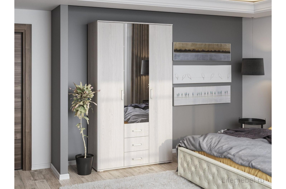 Шкаф Белла ясень белый