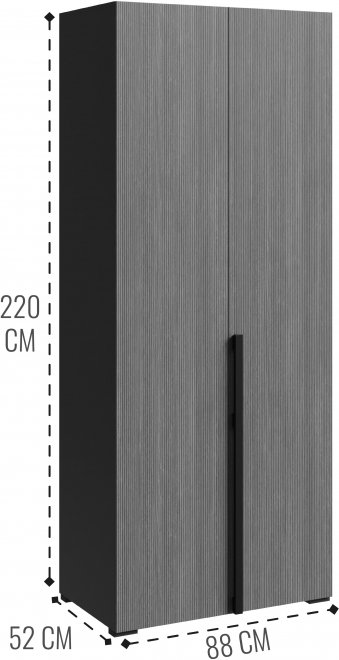 Шкаф Болонья СБЛ-04 2-х дверный серый