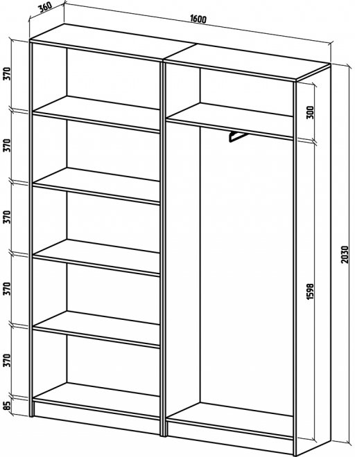Шкаф Бостон-14 дуб сонома