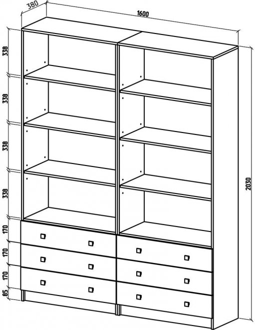 Шкаф Бостон-19 160 см дуб молочный