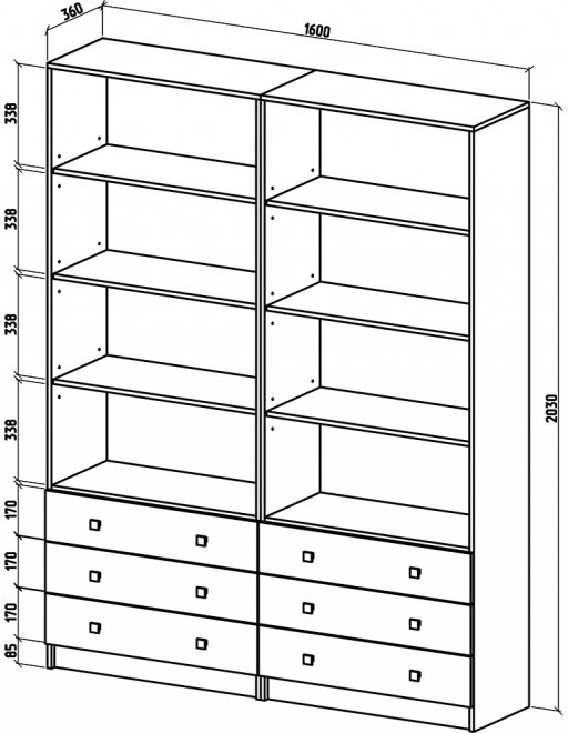 Шкаф Бостон-19 дуб сонома