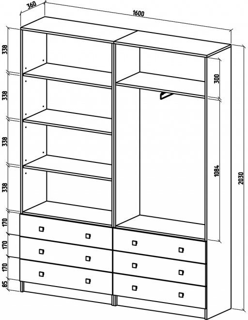 Шкаф Бостон-23 дуб сонома