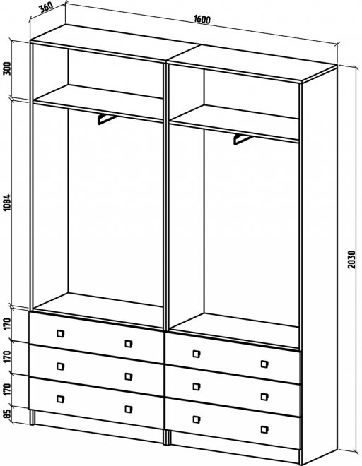 Шкаф Бостон-24 дуб сонома