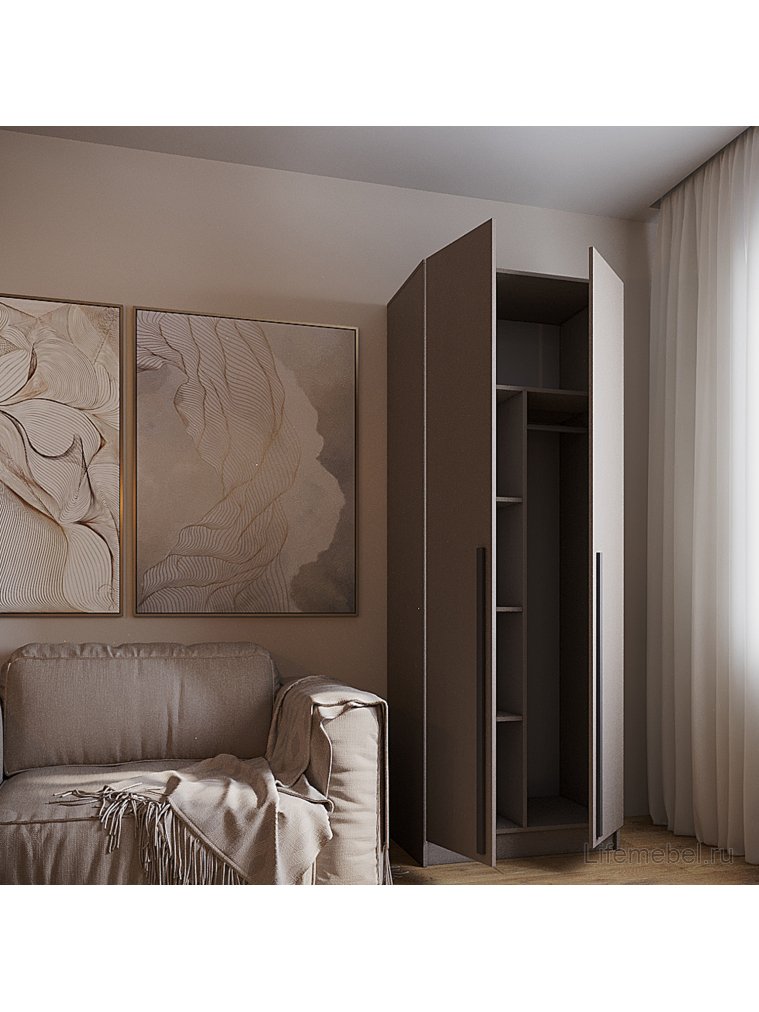 Шкаф Бостон 80 бежевый / глиняно серый ЛДСП