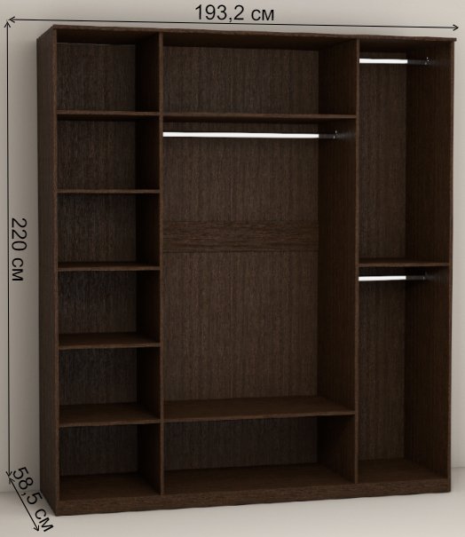 Шкаф четырехдверный Кэт - 4 венге / caiman темный