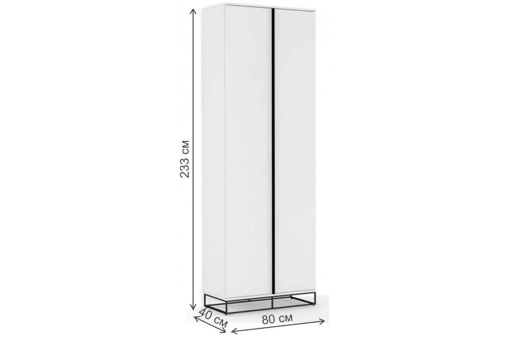 Шкаф City 40 двухстворчатый белый