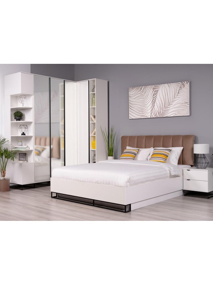 Шкаф City 40 одностворчатый с зеркалом белый