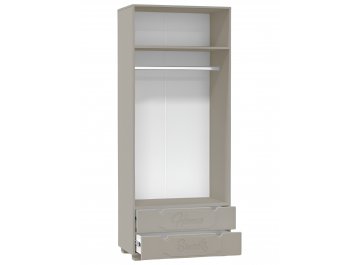 Шкаф распашной для одежды с зеркалом ДримСтар ДС-60К глиняный серый / риолит