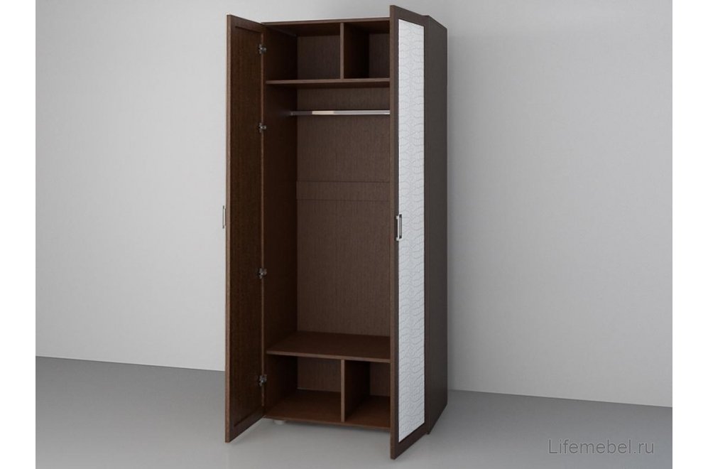 Шкаф двухдверный Аллегро венге linum / caiman белый