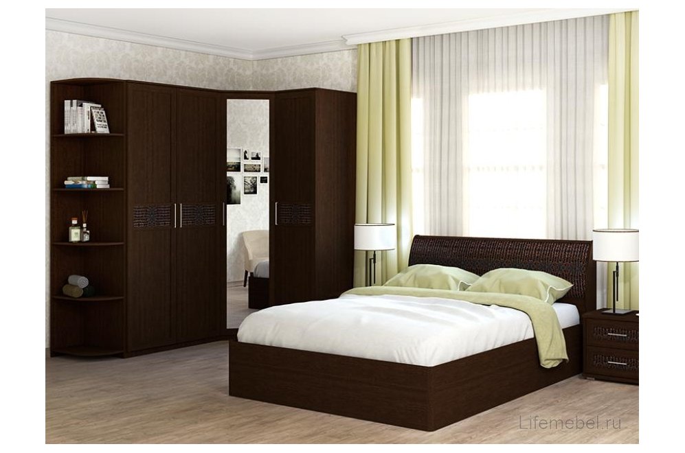 Шкаф двухдверный Кэт - 4 венге / caiman темный