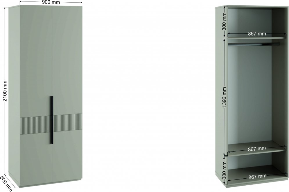 Шкаф двустворчатый Ника бежевый мат-05 / кашемир