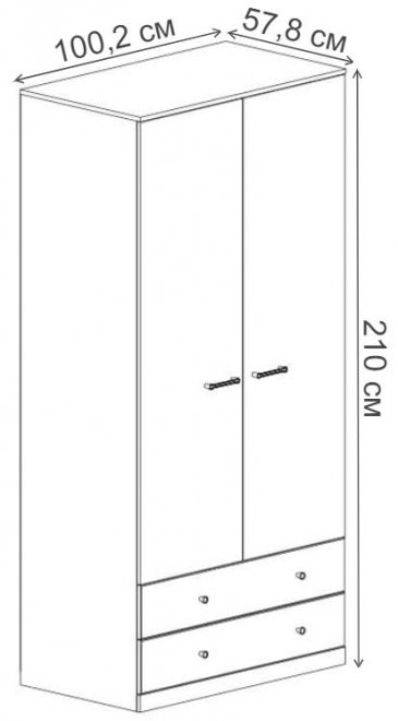Шкаф Джаггер 2DG2S дуб монастырский