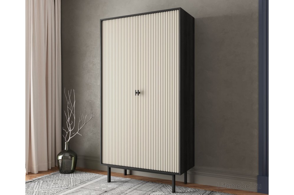 Шкаф Эмерсон (Emerson) EM091/milky/L черный